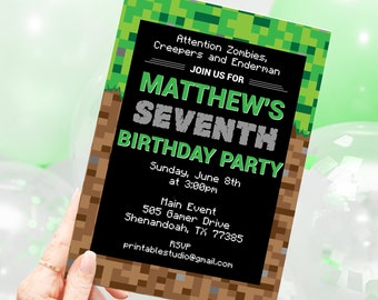 Video Game Invitation - Printable Video Game Party Invitation - Video Game Invitation Template - Instant Download Video Game Invitation