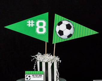 Soccer Centerpiece  - Instant Download Soccer Party Table Decorations - Soccer Centerpiece Flags by Printable Studio