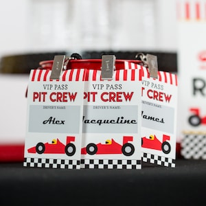 &#39;Race Car Party Boxencrew VIP Pass&#39;: Abzeichen zum Ausdrucken (Digitaler Download)