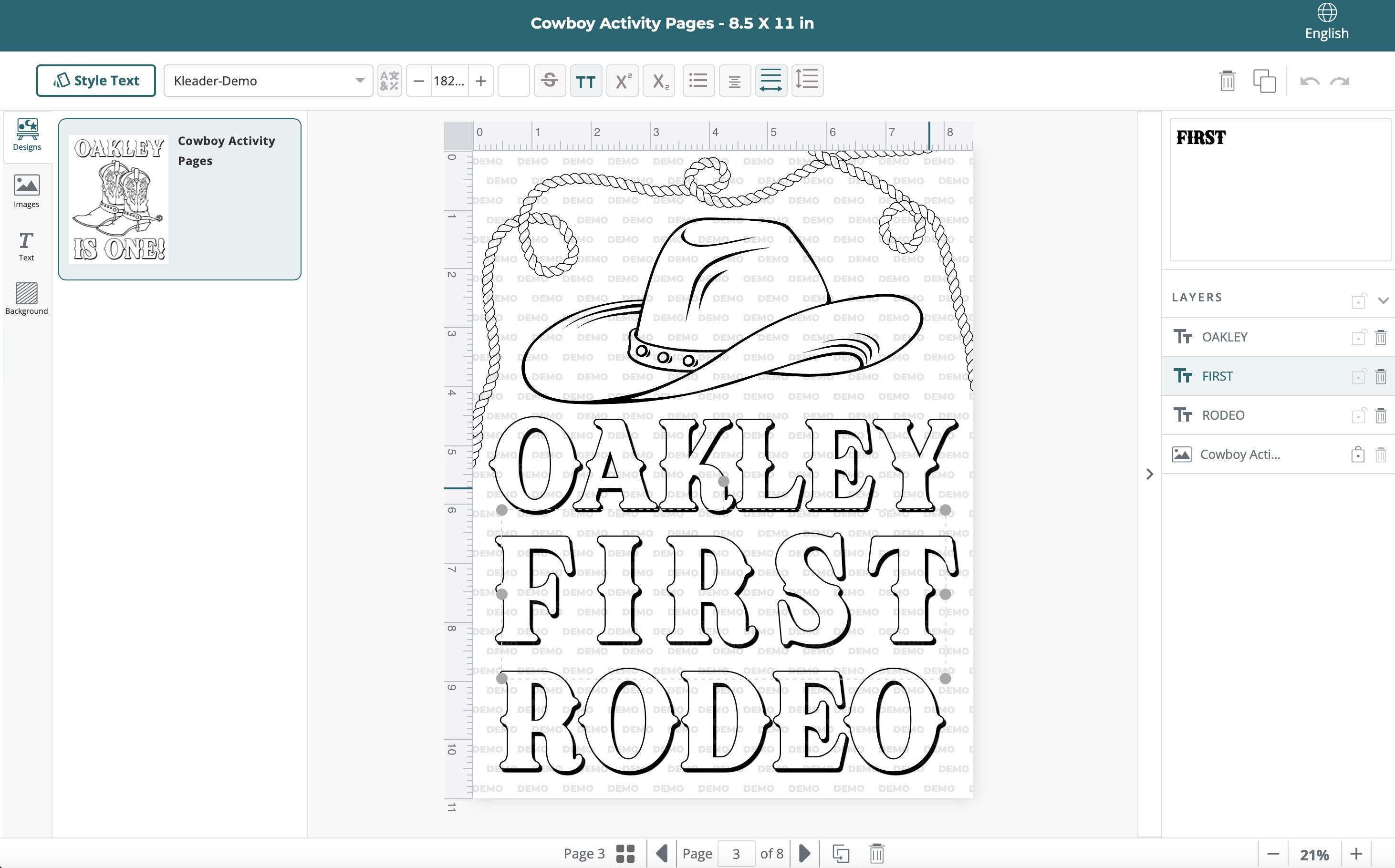 First Rodeo Activity Page Cowboy Coloring & Activity Pages: Printable First Rodeo Birthday ...