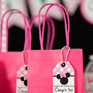 Minnie Mouse Favor Tags Printable Minnie Mouse Party Favor Tags Pink ...