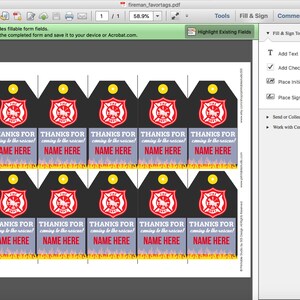 Fireman Party Favor Tags Fireman Favor Tags Printable Firefighter Party ...
