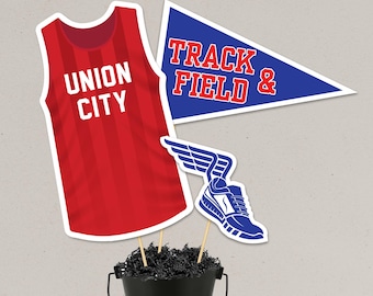 Red, White & Blue Cross Country Centerpiece, Track Banquet Decorations (Printable)