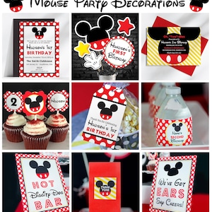 Mickey Birthday Decorations INSTANT DOWNLOAD - Printable Mickey Decorations - Mickey Mouse Birthday Party Mickey Birthday Party