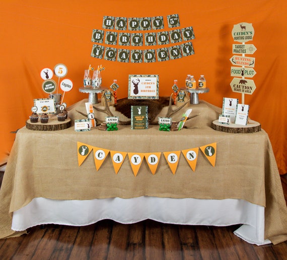 Hunting Party Decorations Instant Download Hunting Birthday Etsy