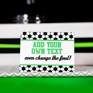 Soccer Party Food Labels INSTANT DOWNLOAD - Soccer Candy Table Signs - Tented Soccer Party Cards by Printable Studio
