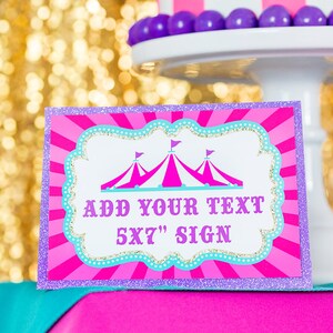 Carnival Party Signs Instant Download Carnival Birthday Party Signs Circus Party Signs Pink Carnival Directional Signs by Printable Studio image 3