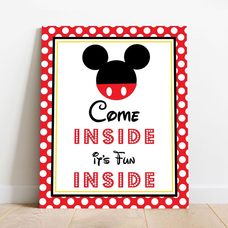 Mickey Party Signs - Instant Download Mickey Mouse Party Signs - Printable Set of Mickey Mouse Birthday Signs image 4
