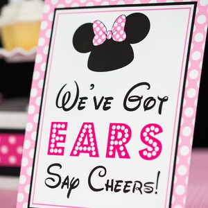 Minnie Mouse Party Signs in Light Pink - Instant Download Minnie Mouse Party Signs - Printable Set of Minnie Mouse Signs by Printable Studio image 5