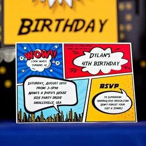 Superhero Party Decorations Comic Book Party Decorations Printable Comic Book Party Superhero Birthday by Printable Studio image 4