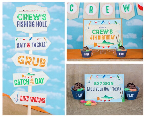 Fishing Party Signs - Instant Download Fishing Birthday Party Signs - Printable Fishing Signs by Printable Studio Il_570xn