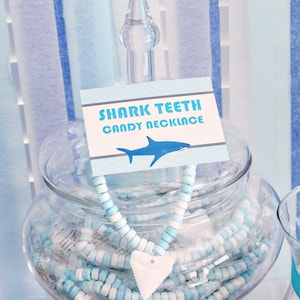 Shark Party Food Labels - Printable Food Labels for Shark Party - Shark Party Tented Cards by Printable Studio