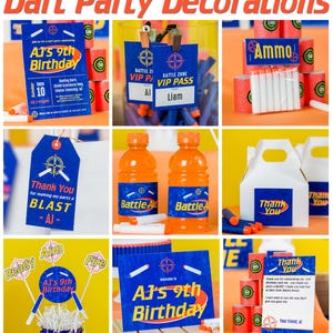 Dart Party Decorations - Foam Dart Birthday Decorations -  Dart Party - Foam Dart Decorations by Printable Studio