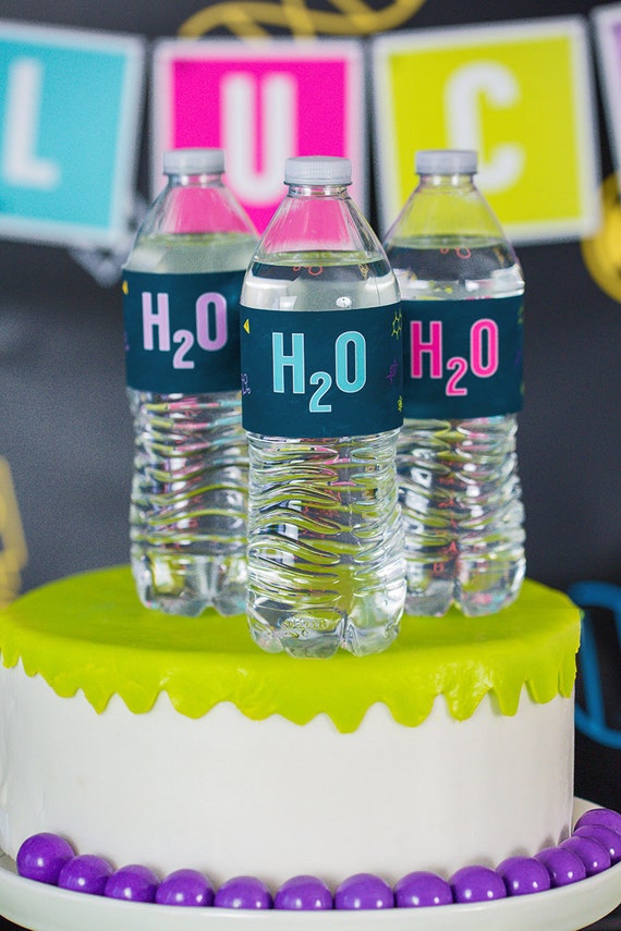 Science Party Drink Labels - Science Party Water Label - H2O Water Labels - Scientist Party Drink Label - Science Lab by Printable Studio Il_570xn