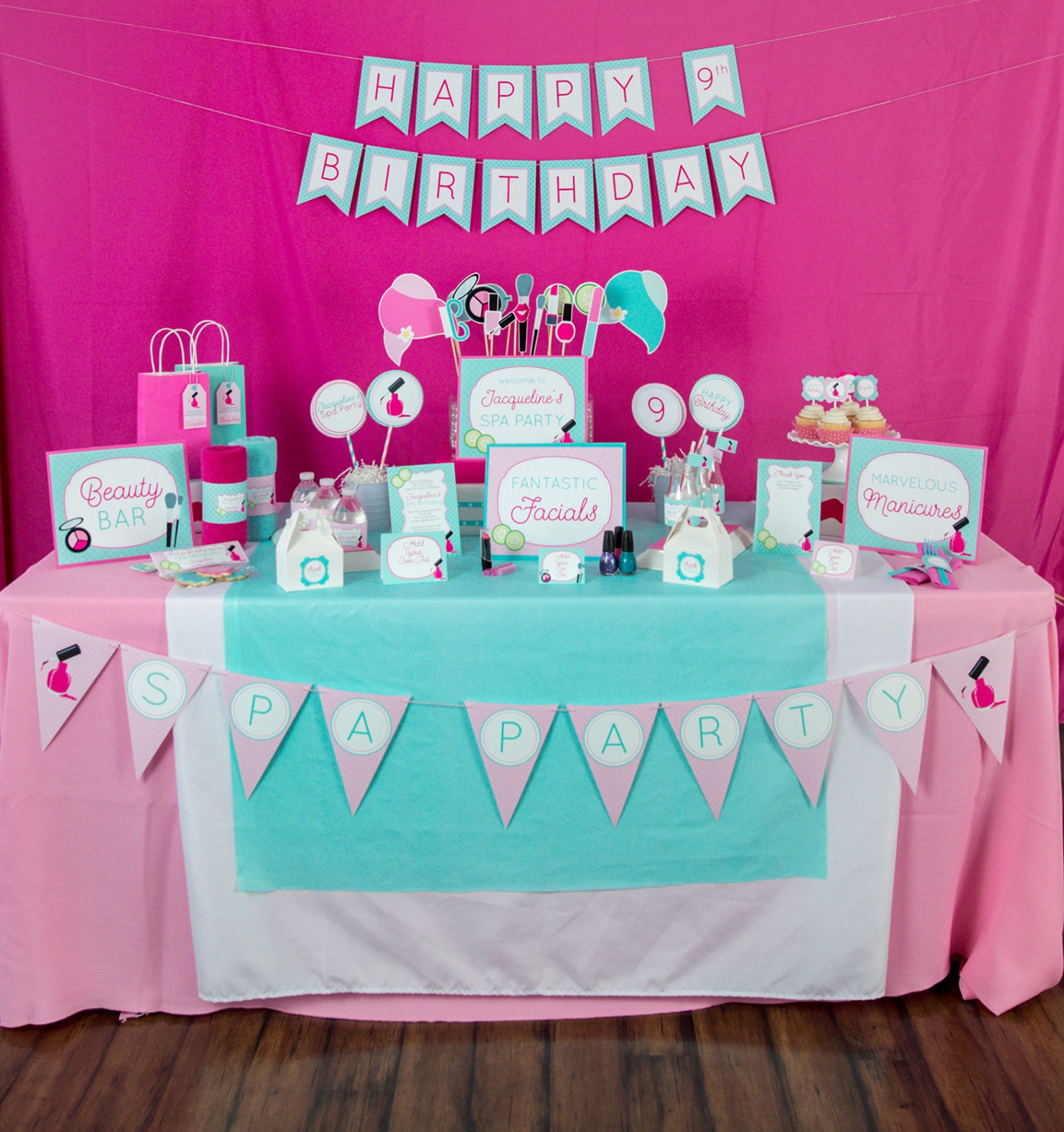 Spa Party Decorations Instant Download Spa Birthday Party Etsy