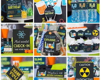 Science Party Decorations - Science Birthday Decorations - Mad Scientist Party - Science Decorations - STEM Party Decor by Printable Studio