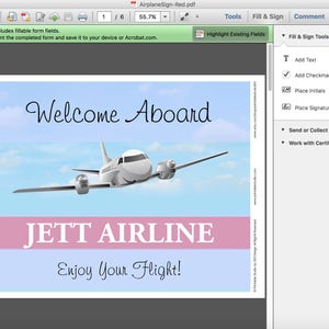 Airplane Party Signs - Instant Download Airplane Birthday Party Signs ...
