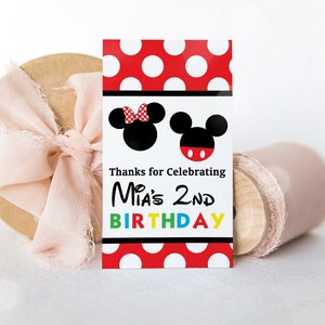 Mickey and Minnie Mouse Favor Tags Printable Minnie Mouse and Mickey ...