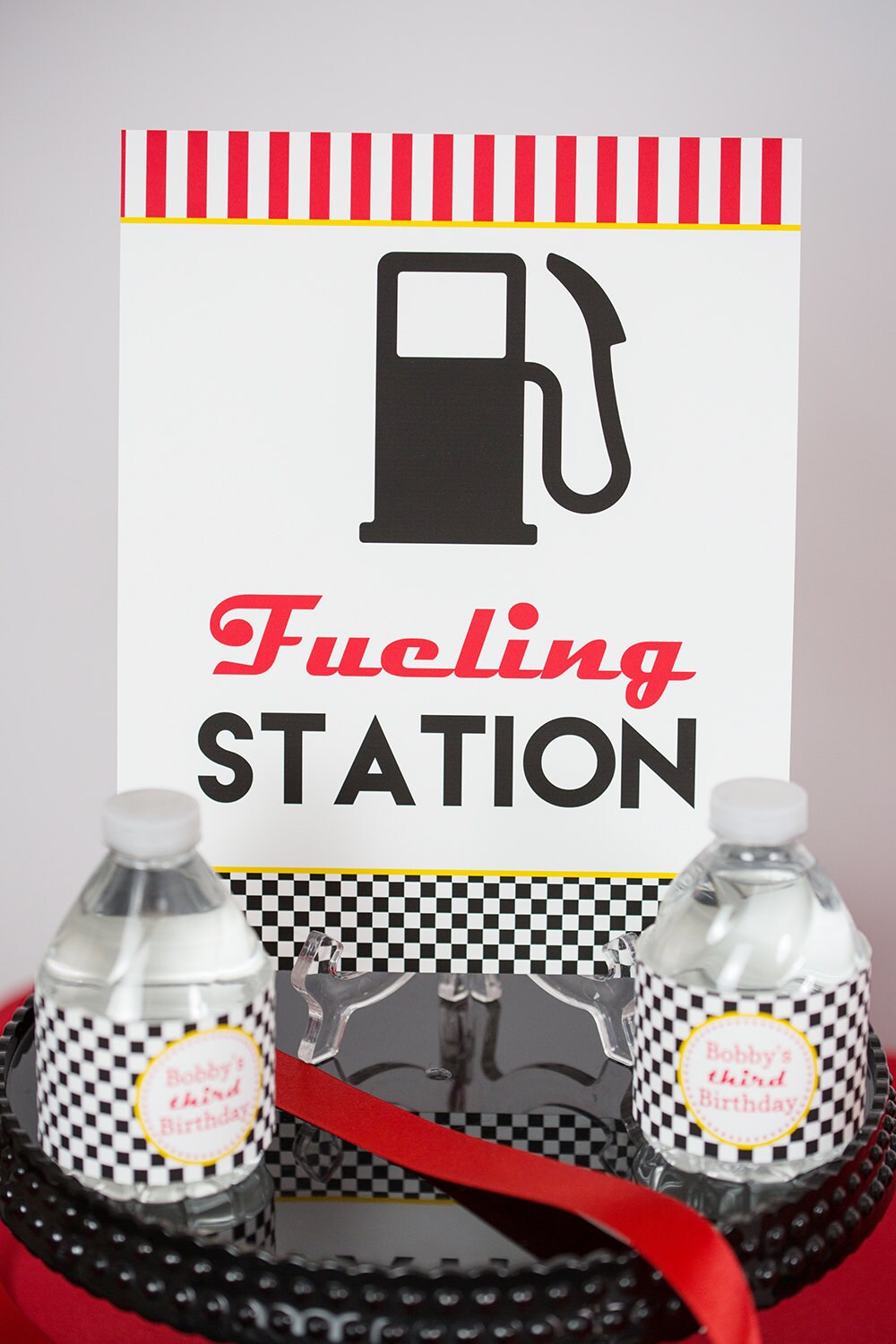 Fueling Station Sign Printable Race Car Party Fueling Station Sign Red ...