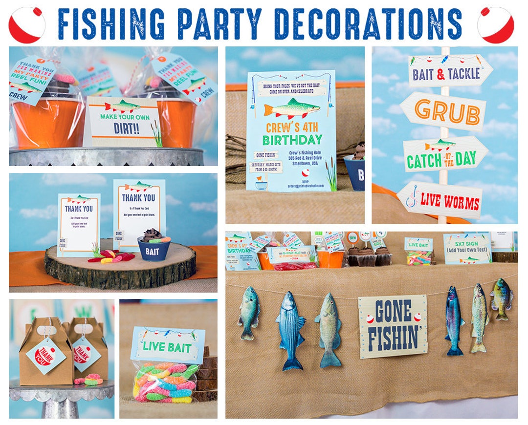 Fishing Party Decorations Instant Download Gone Fishing Party