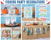 Fishing Party Decorations Instant Download Gone Fishing Party Decorations  O'fishy ONE Party Decorations by Printable Studio 