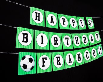 Soccer Birthday Banner - Instant Download Soccer Happy Birthday Banner - Soccer Party Banner - Printable Soccer Banner by Printable Studio