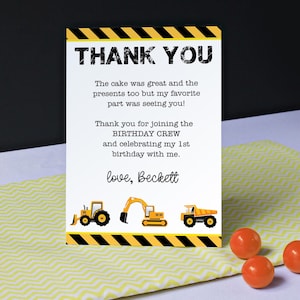 Obrigado pela festa de construção - Cartão de agradecimento pela construção - DOWNLOAD INSTANTÂNEO - Cartão de agradecimento para impressão por Printable Studio