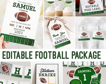 Football Party Decorations, Instant Download Football Birthday Party, Printable Football Birthday Party, Football Decorations