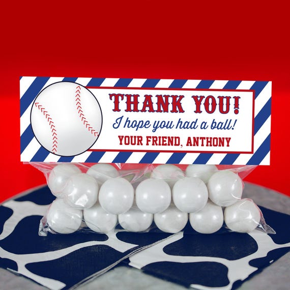 Baseball Party Favor Bag Topper INSTANT DOWNLOAD - Baseball Party Treat Bag by Printable Studio