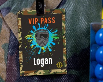 Paintball VIP Pass - Printable Paintball Birthday Party VIP Pass - Instant Download Paintball Badge - Paintball Party Pass