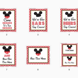 Mickey Mouse Party Signs Instant Download Mickey Mouse Party Signs Printable Set of Mickey Mouse Sign by Printable Studio image 9