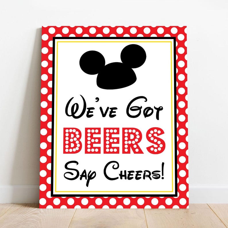Mickey Party Signs - Instant Download Mickey Mouse Party Signs - Printable Set of Mickey Mouse Birthday Signs image 5