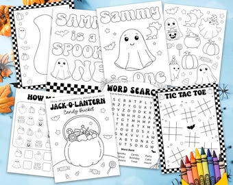 Spooky One Party Coloring Page, One Spooky Coloring Sheet, One Spooky Birthday Party Favor, Spooky One Birthday Party Favors