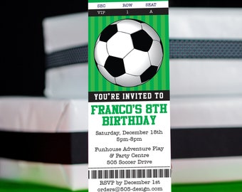 Soccer Invitation - Printable Soccer Ticket Invitation - Editable Soccer Birthday Invitation - Soccer Party Invitation by Printable Studio