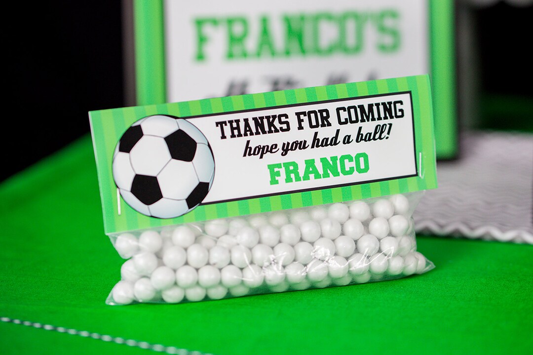 Soccer Party Treat Bag Topper INSTANT DOWNLOAD Soccer Favor Etsy
