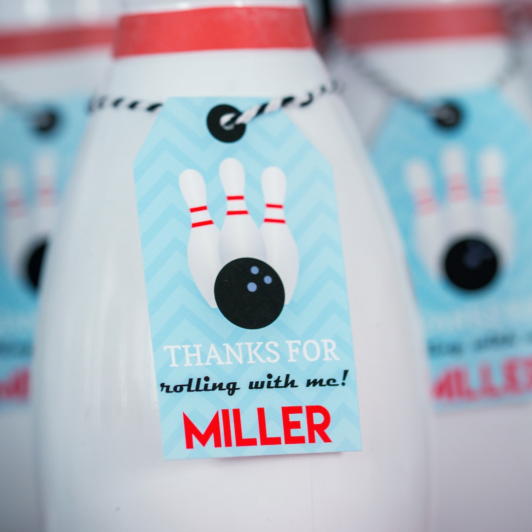 Bowling Favor Tag Printable Bowling Party Favor Tags Bowling Thank You Tag by Printable Studio ...