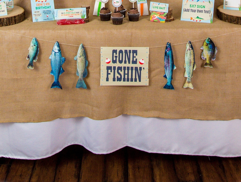Gone Fishing Banner Instant Download Printable Fish Banner | Etsy