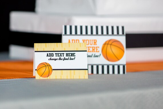 Basketball Party Food Labels - Printable Labels Basketball Party - Basketball Folded Cards - Printable Basketball Party Decorations Il_570xn
