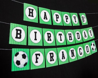 Soccer Birthday Banner - Instant Download Soccer Happy Birthday Banner - Soccer Party Banner - Printable Soccer Banner by Printable Studio