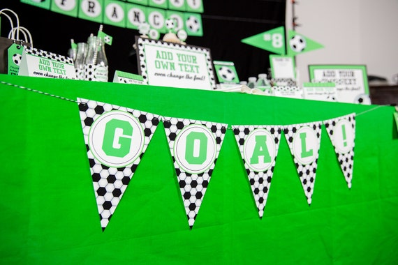 Soccer Party Banner Instant Download Soccer Banner With Soccer