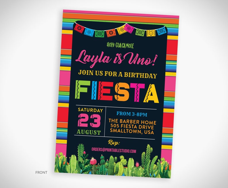 Fiesta Invitation Printable Fiesta Party Invitation Fiesta | Etsy