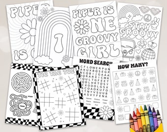 Madeliefje Kleurplaten Groovy Girl-activiteitspagina's One Groovy Birthday Party-activiteiten Afdrukbaar Groovy One-feestgames Two Groovy-feestje