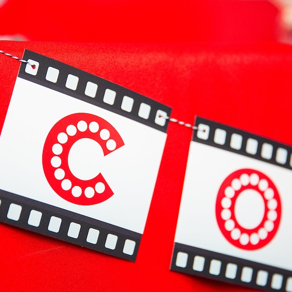 Concessions Banner for Movie Party, Instant Download Concessions Banner, Printable Concessions Banner in Red, Movie Concessions Banner