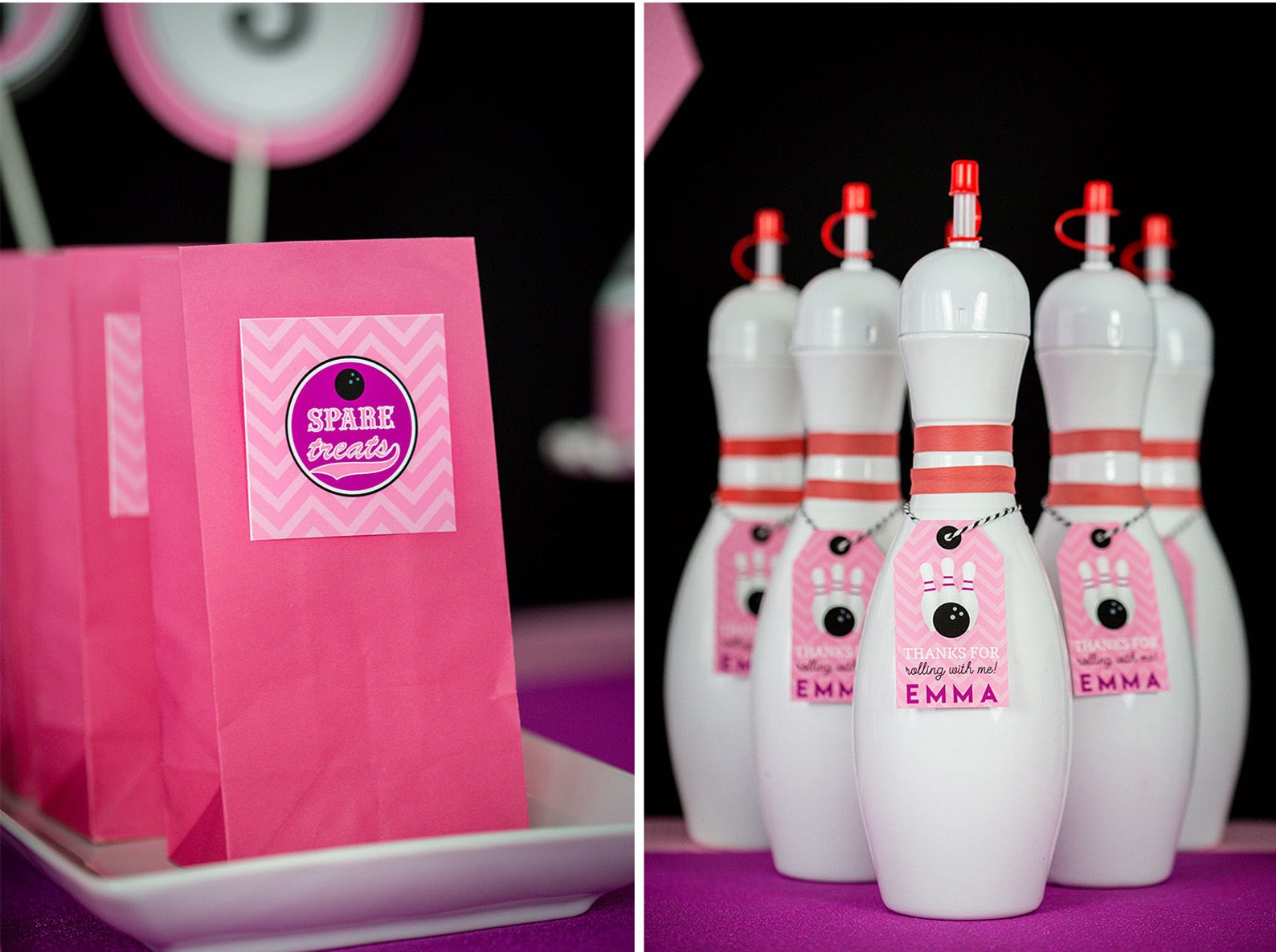 Bowling Party Decorations Girls Bowling Birthday Party Etsy