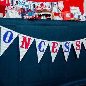 Concessions Banner, Instant Download Concessions Banner,  Printable Concessions Stand Banner, Baseball Party Concessions Banner