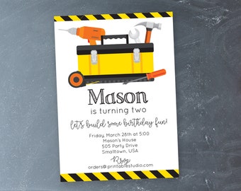 Mr Fix It Invitation Handyman Party Invitation - INSTANT DOWNLOAD Boys Builder Party Invitation Tool Time Invitation by Printable Studio