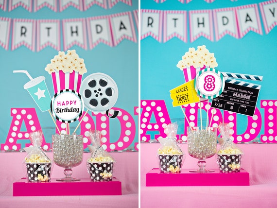 Movie Party Decorations Movie Birthday Party Printable Movie Birthday Party  Instant Download Movie Party by Printable Studio 