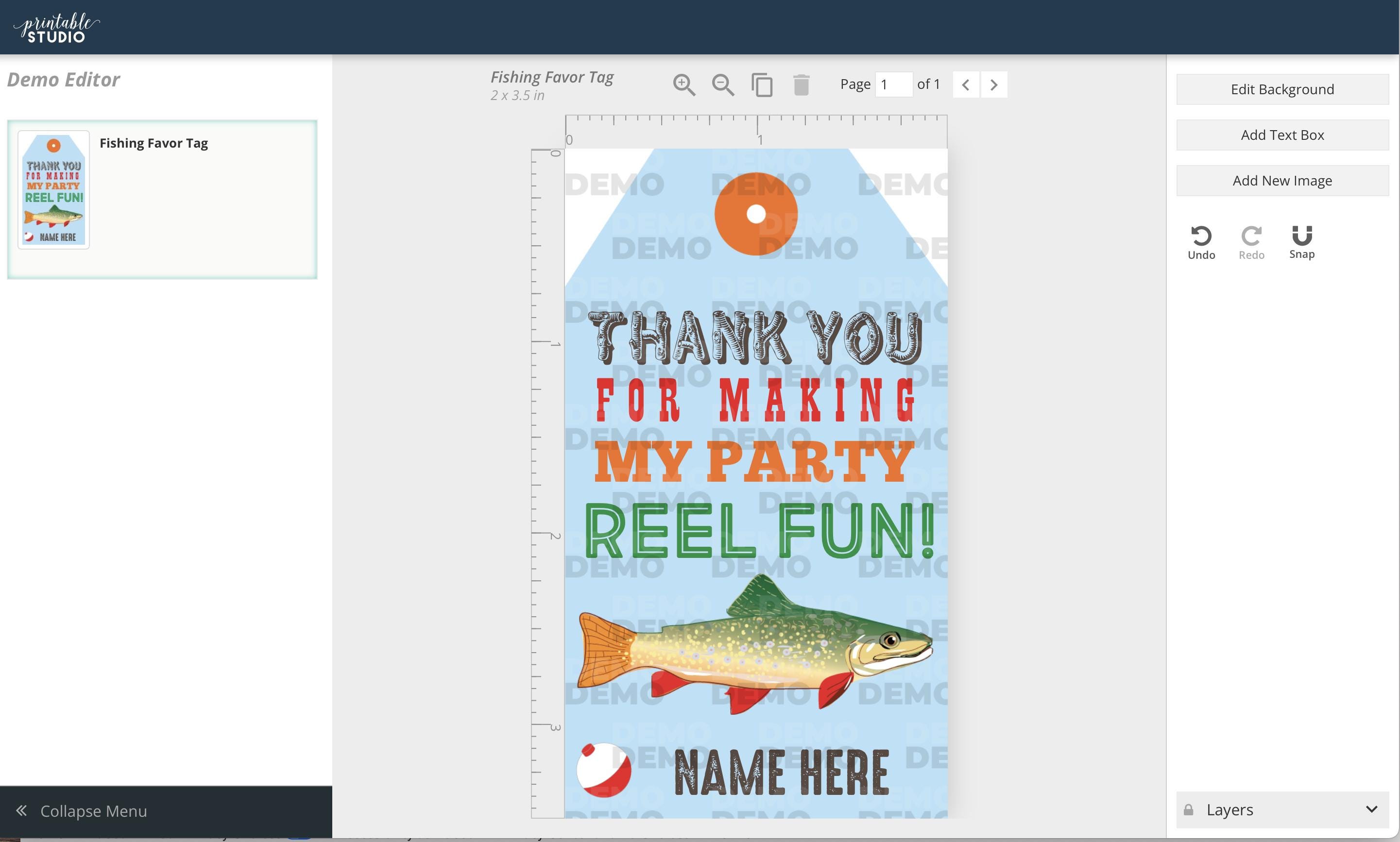 Editable Fishing Birthday Favor Tags, Printable Fishing Party Thank You ...