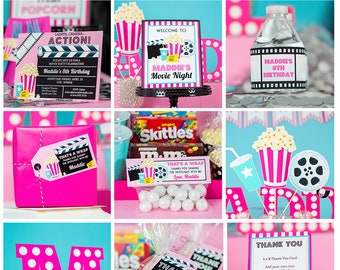 Movie Party Decorations - Movie Birthday Party - Printable Movie Birthday Party - Instant Download Movie Party by Printable Studio