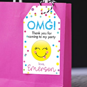 Emoji Favor Tags, Printable Emoji Party Favor Tags, Emoji Favors by Printable Studio